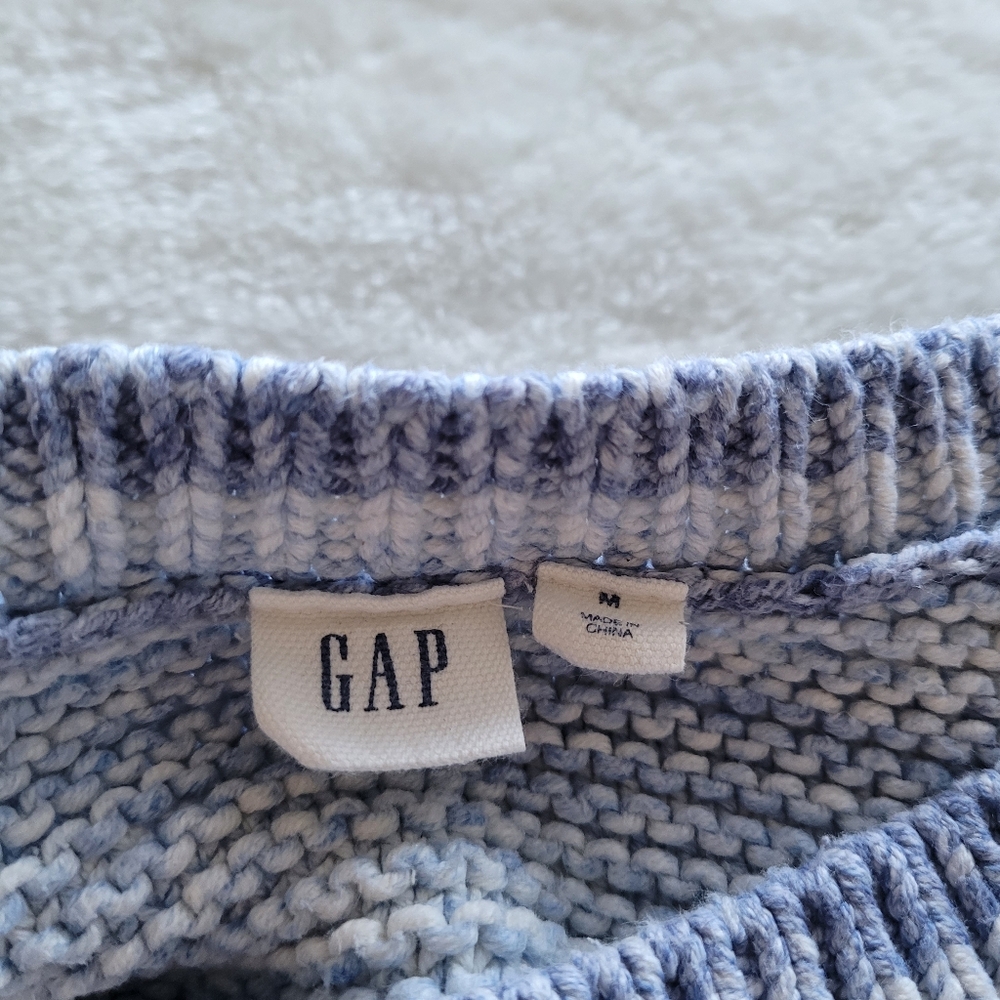 GAP Ombrè Sleeveless Cotton Cheveron Knit Tank With In Blue Marled Yarn Size M - Picture 6 of 8